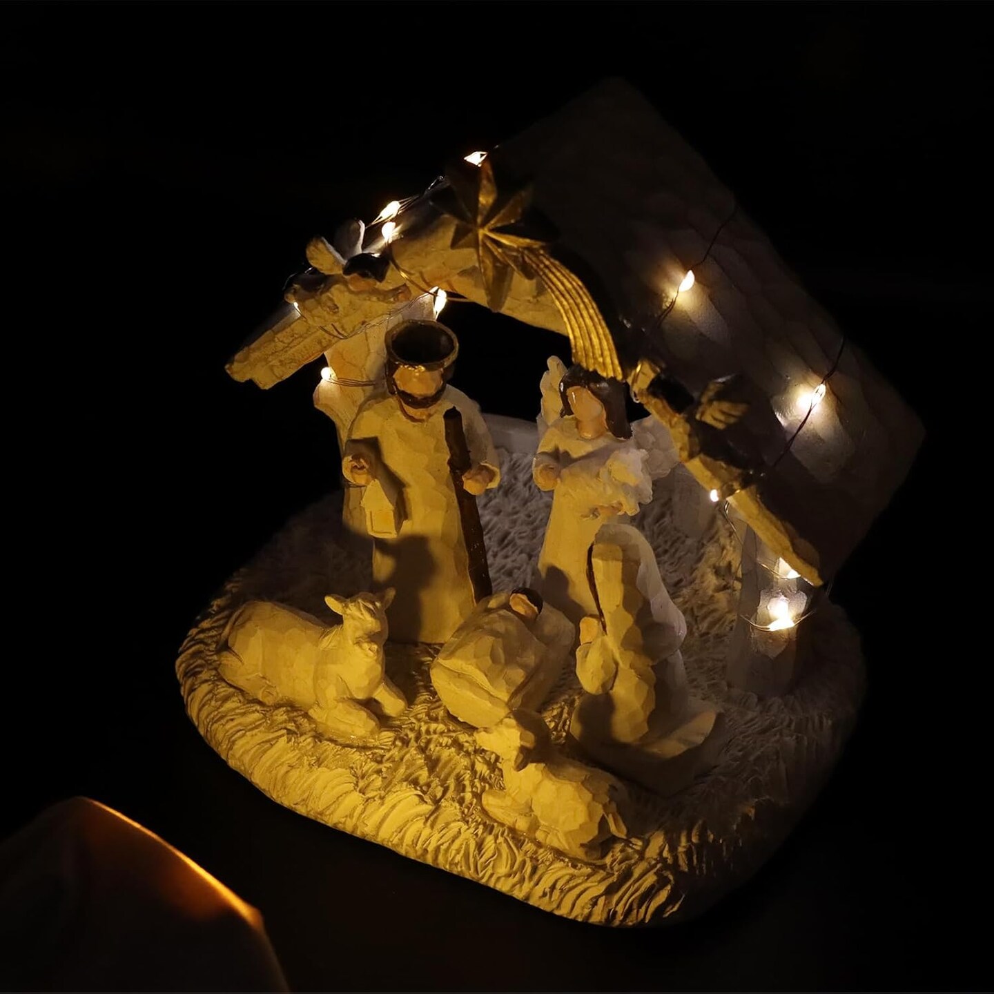 Nativity Set-Nativity Sets &#x26; Figures with Manger, Nativity Scene Indoor, Nativity with LED Lights, Christmas Nativity Set, Nativity Scene Set-Christmas Decorations Indoor