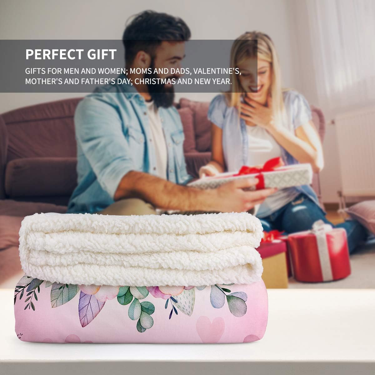 Dolphin Blanket Gifts for Women Girls Men Boys Birthdays Christmas Valentines Presents Ocean Decor Home Bedroom Living Room Soft Plush Fluffy Adults Kids Sherpa Throw Blue 50&#x22;x60&#x22;