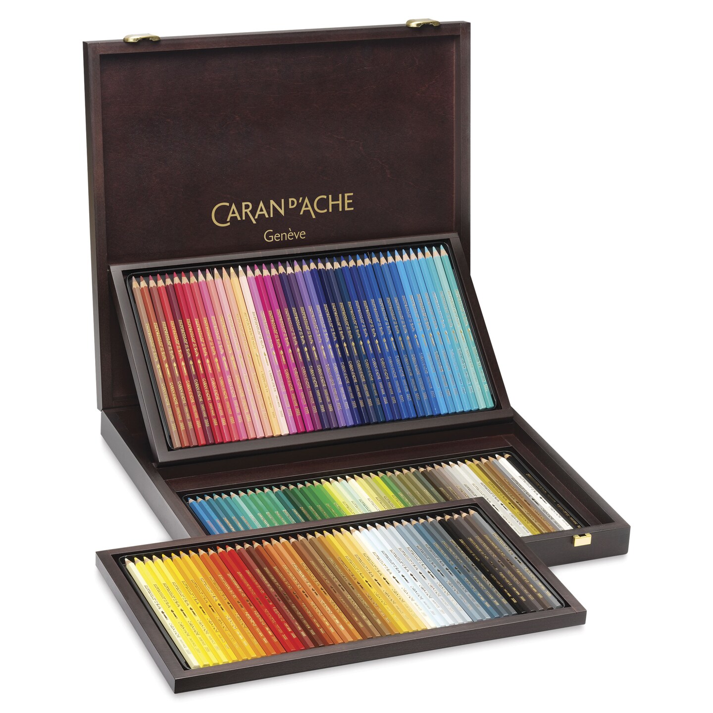 Caran d&#x27;Ache Supracolor Soft Aquarelle Pencil Set - Wooden Box, Assorted Colors, Set of 120