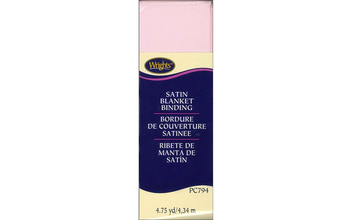 Wrights Satin Blanket Binding 4.75yd Light Pink