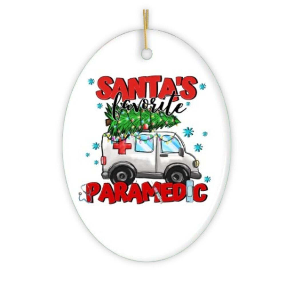 Santa&#x2019;s Favorite Paramedic Christmas Ornament, EMT Appreciation Gift