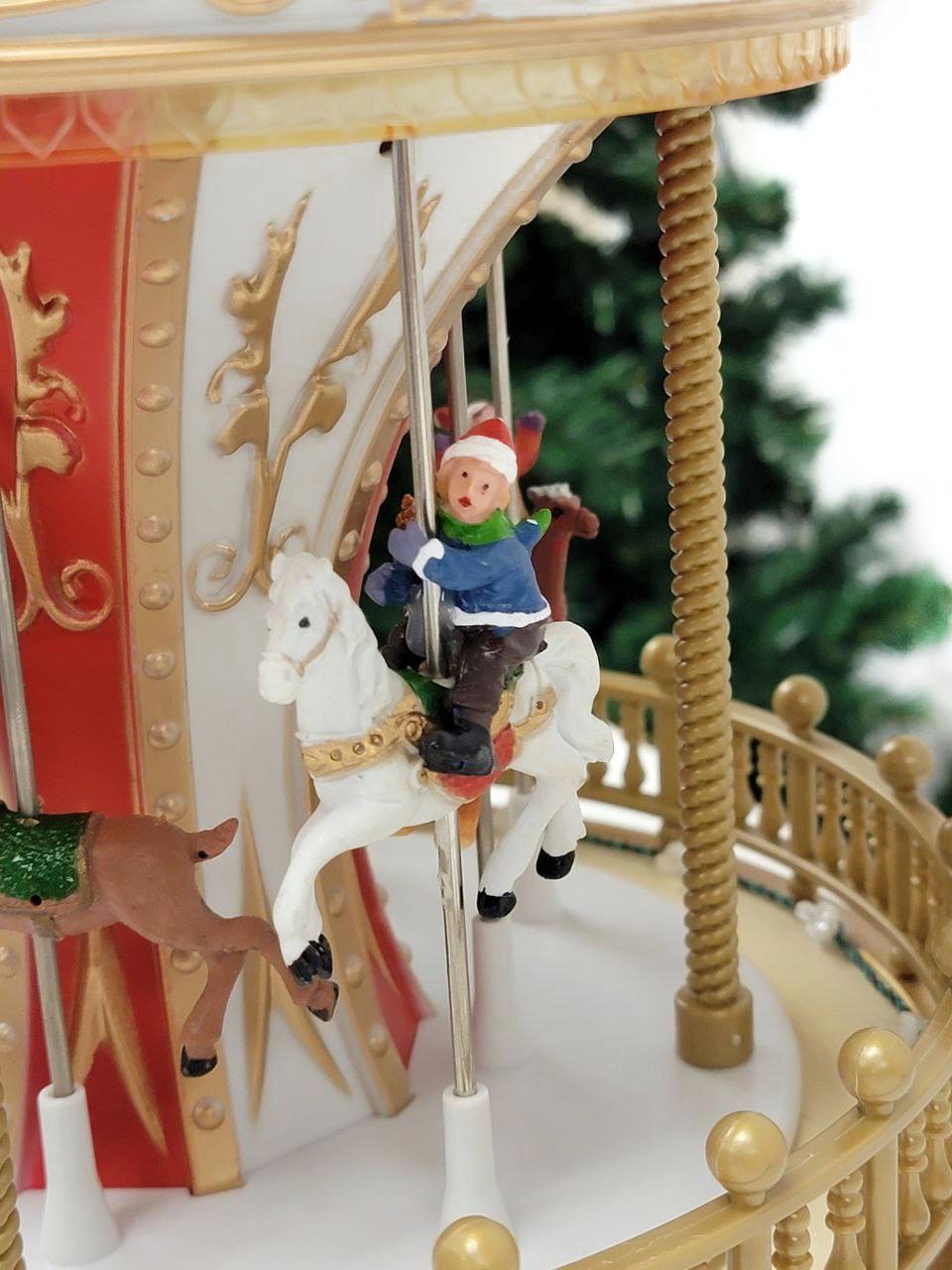 Christmas Carousel Decoration. Animated Christmas Village