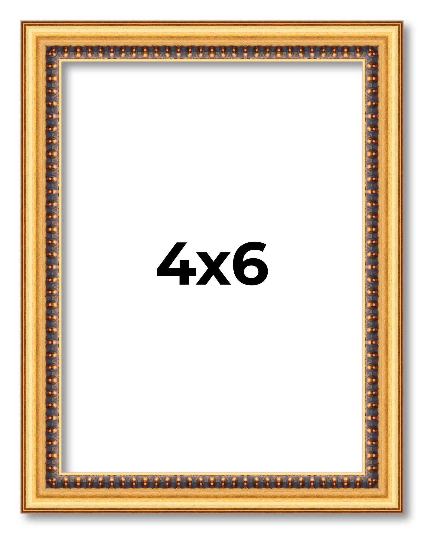 4x6 Classic Modern Gold Picture Frame - UV Acrylic, Foam Board Backing, Hanging Hardware