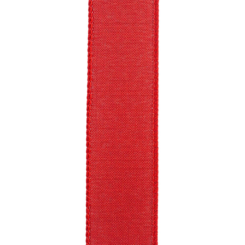 Every Day Linen Value Wired Edge Ribbon -- 1.5" x 10 yards -- Red Color