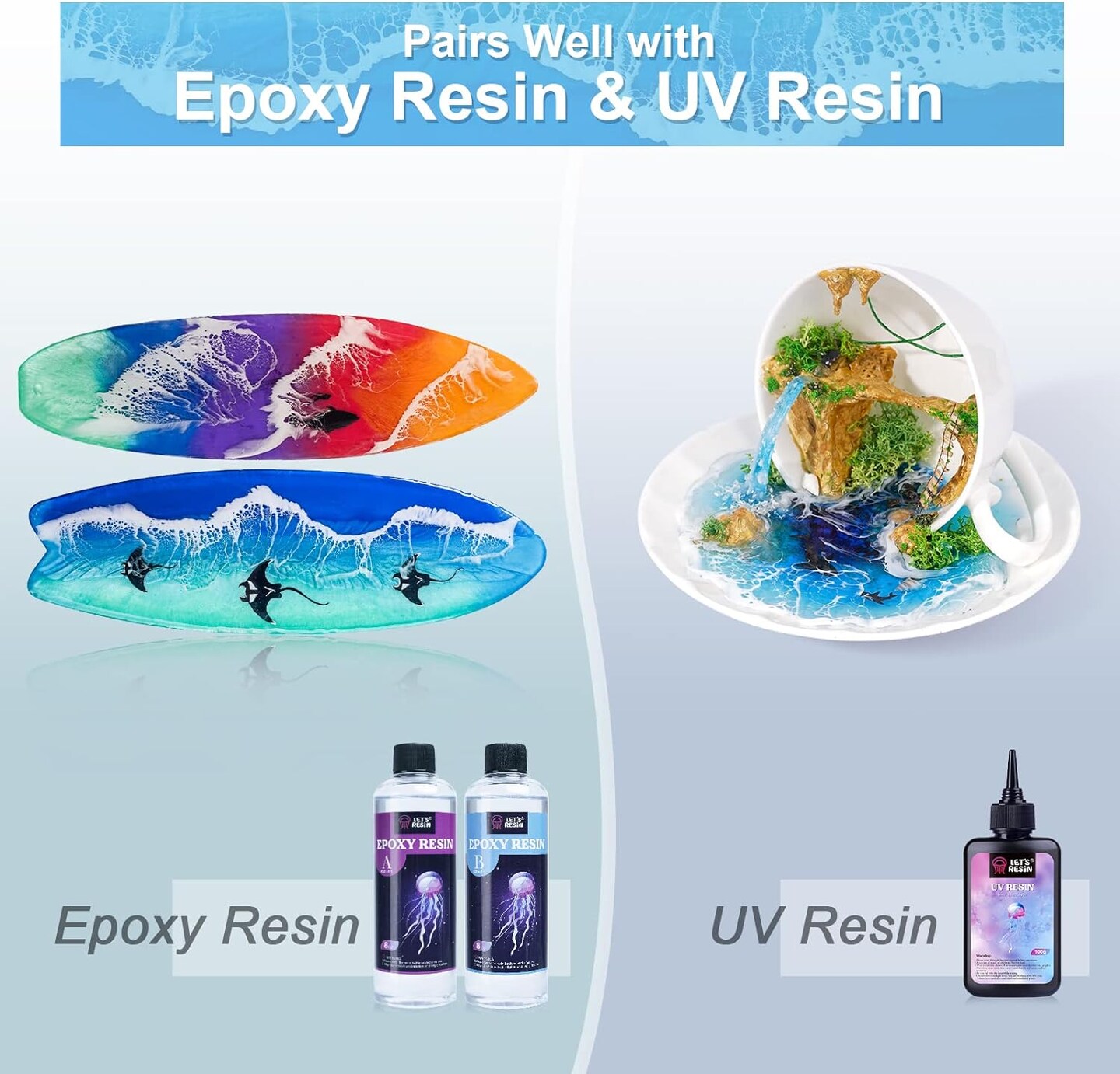 LET'S RESIN Ocean White Epoxy Resin Pigment 167g/5.89oz, High Concentrated Pigment Paste for Epoxy Resin & UV Resin, UV Resistant Opaque Pigment for Creates Cells & Lacing, 3D Flower Resin Coasters