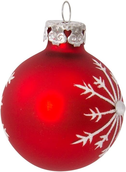 Red/White Decorated Glass Ball Ornament Set of 15, 15 Count for Christmas