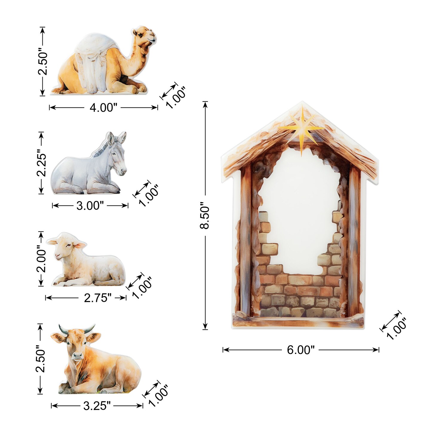 Set of 2 13pcs Christmas Wooden &#x26; Epoxy Resin Nativity Figurine Set