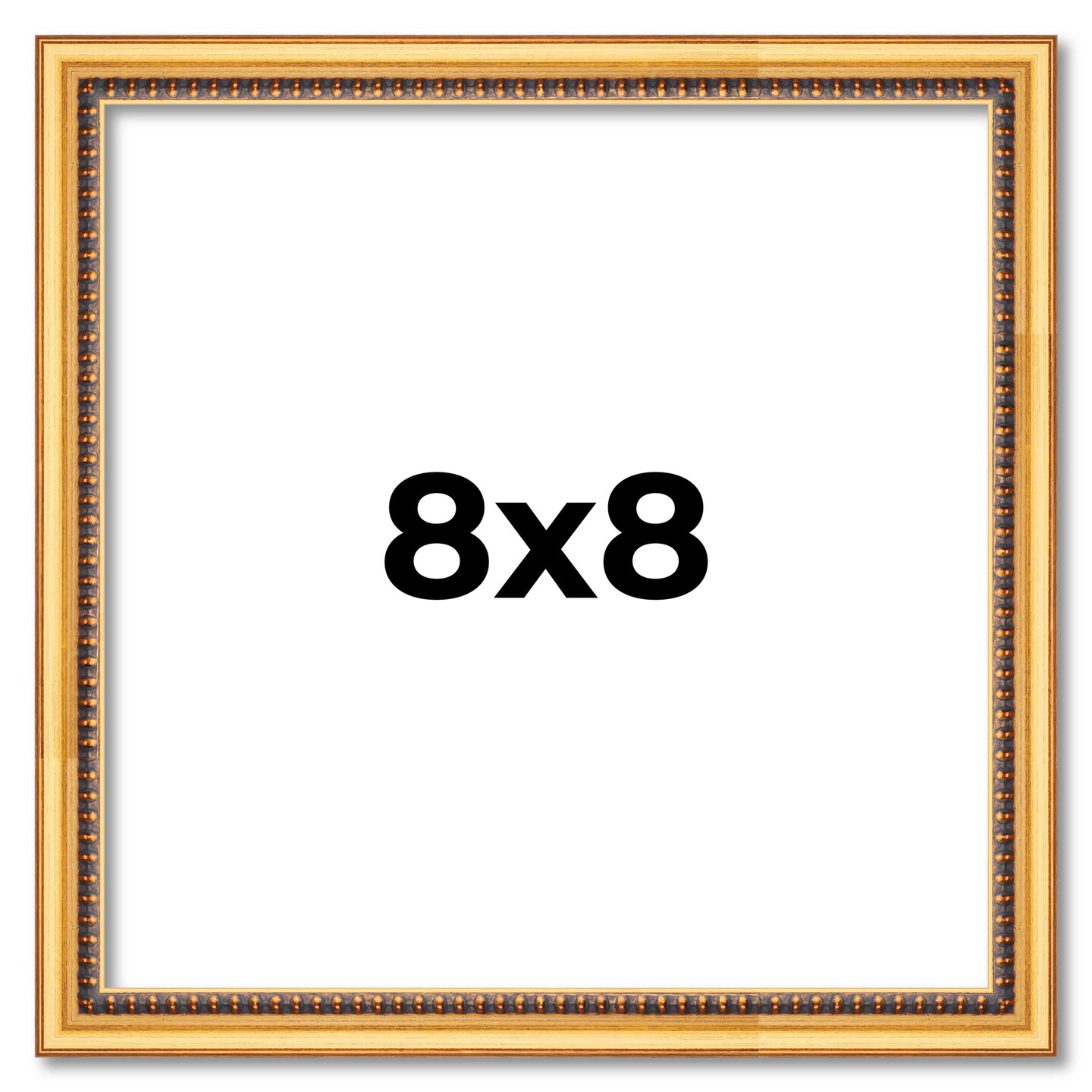 Square Classic Modern Gold Picture Frame - UV Acrylic, Foam Board Backing, Hanging Hardware