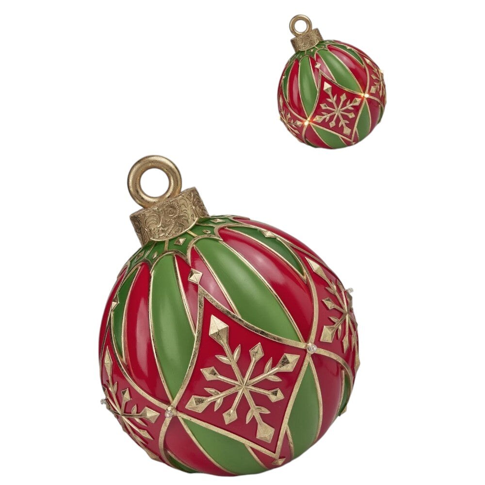 15.5" Oversized Red and Green Christmas Ornament – Festive Decor