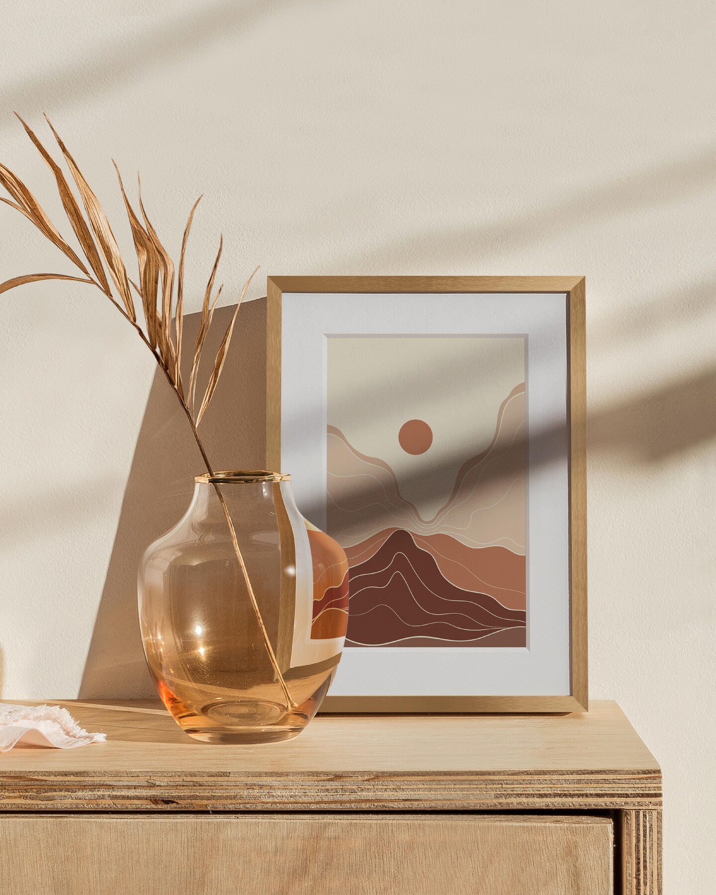 Haus and Hues Premium Aluminum Gray and Brass Frame