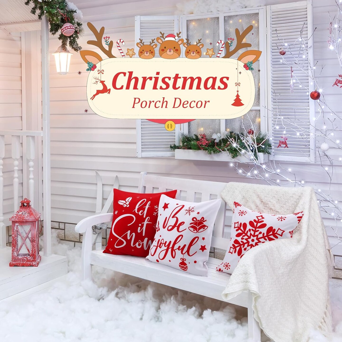 9 Pieces Christmas Pillow Covers 18 x 18 Inch Christmas Home Pillow Cases Decorations Christmas Tree Cushion Throw Pillow Covers for Home Farmhouse Sofa Holiday Decor (Classic)