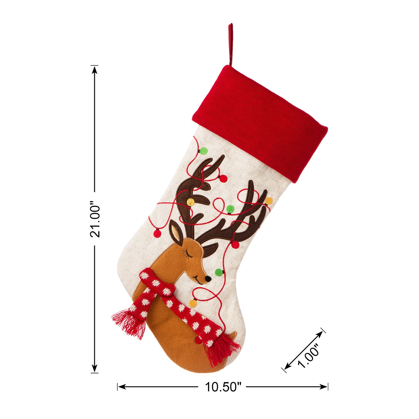LED Embroidered Linen Christmas Decoration(Stocking/Tree Skirt)