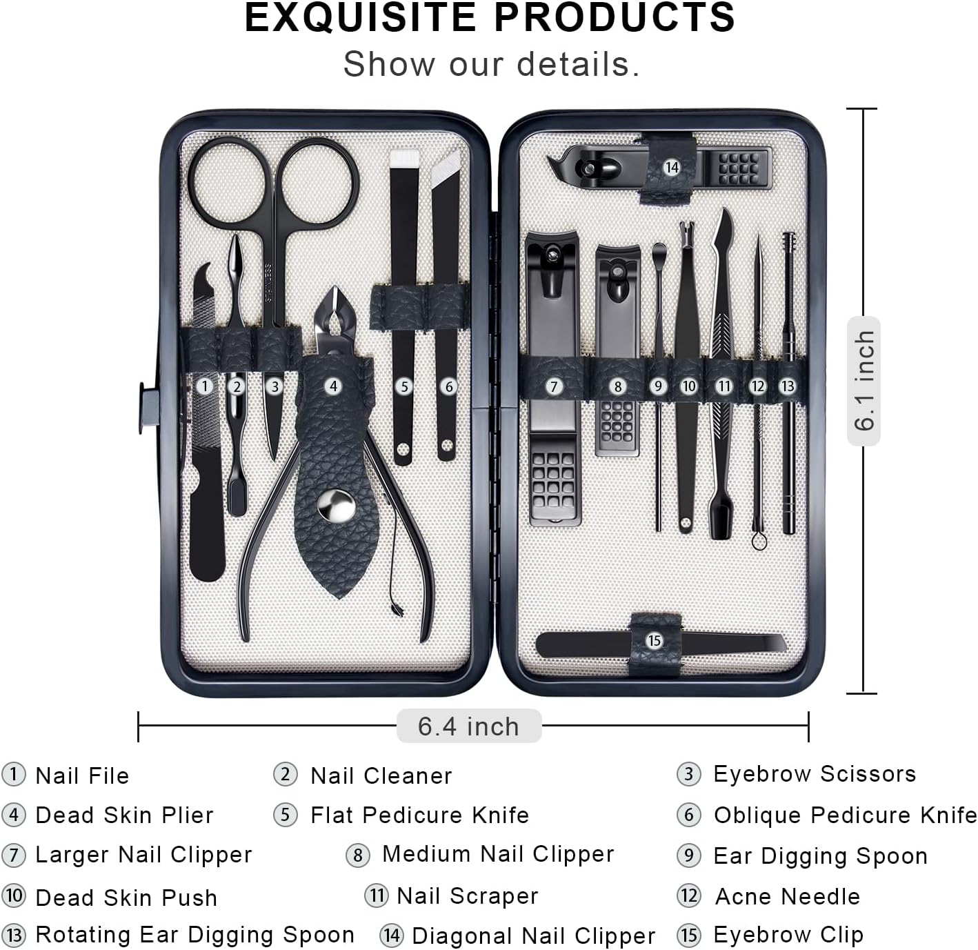 Nail Clippers for Men, Stocking Stuffers for Adults, Manicure Kit Gift for Christmas, Nail Grooming Kit with Women Stocking Stuffers for Christmas, Stocking Stuffers for Men