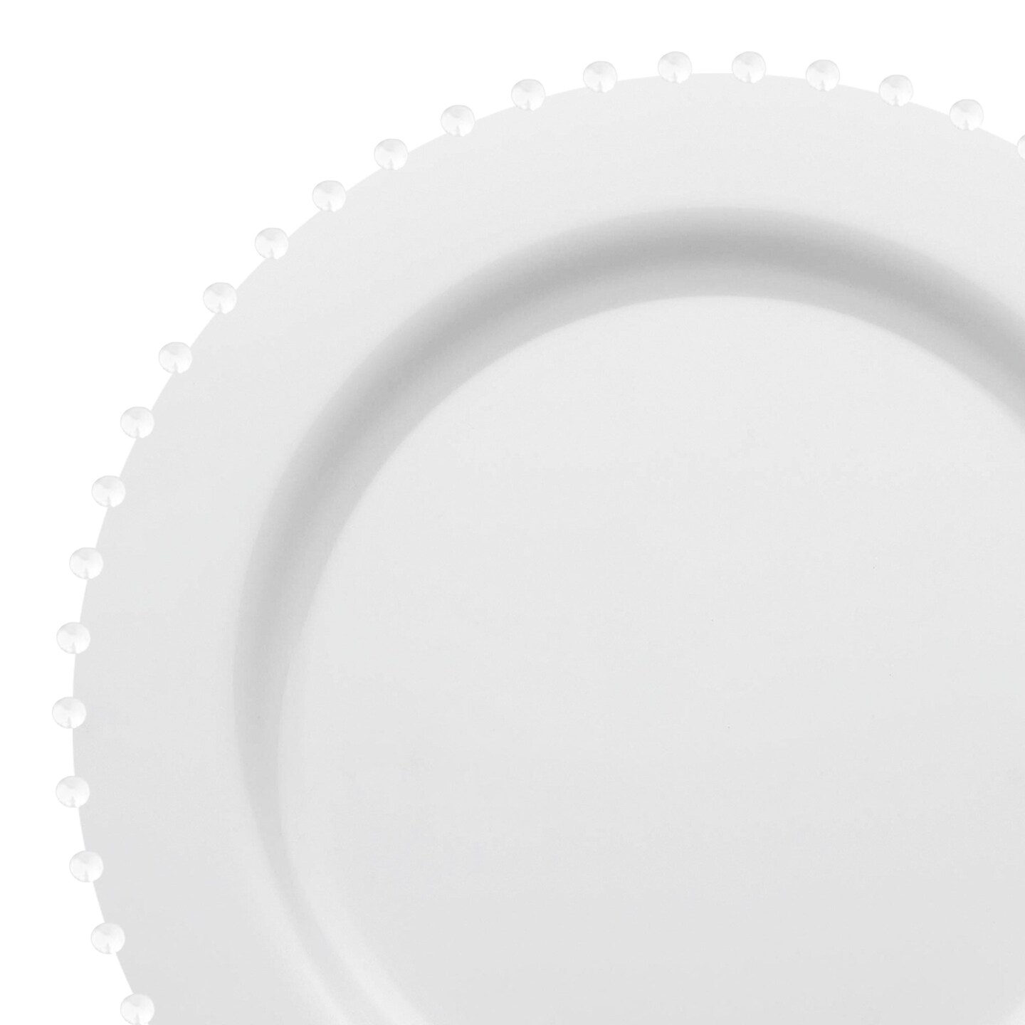 White Pearl String Round Disposable Plastic Salad Plates - 7" (120 Plates)