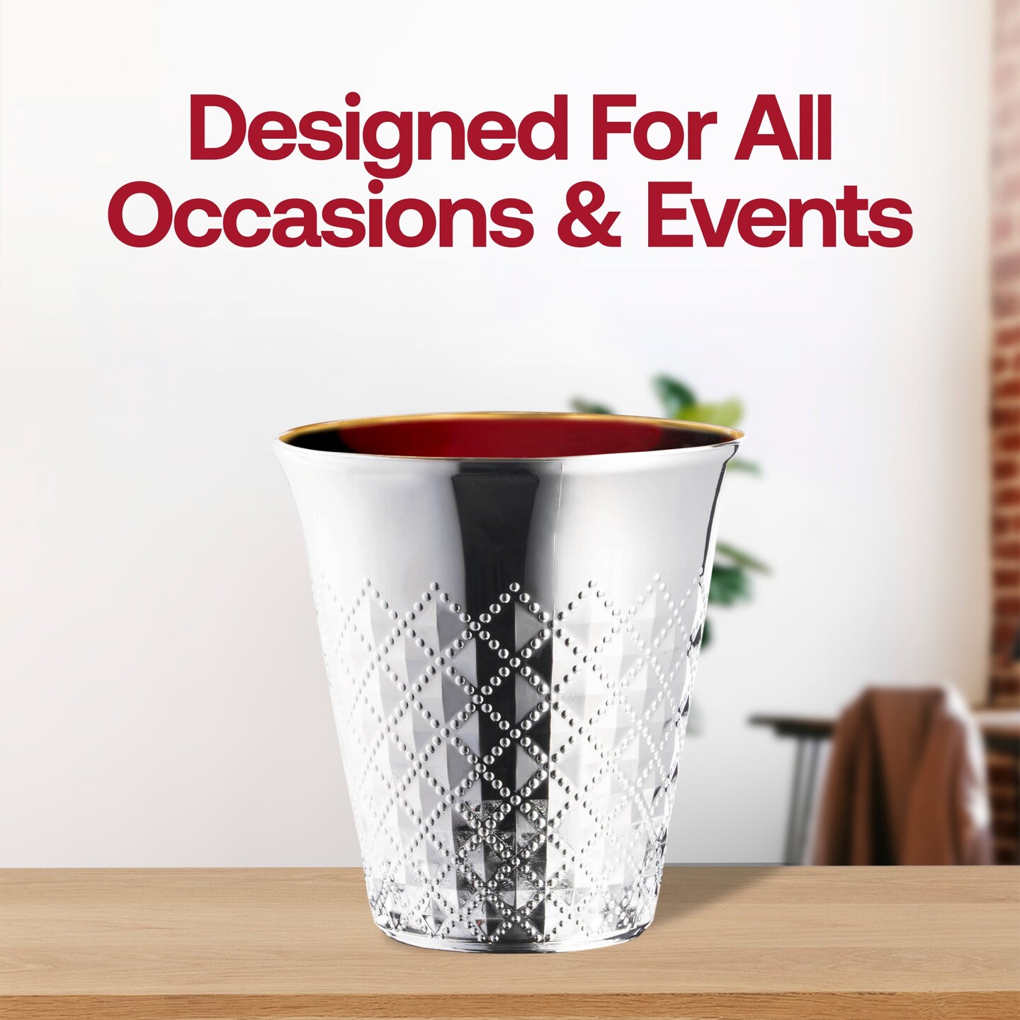 Shiny Metallic Aluminum Silver Round Plastic Kiddush Cups - 5 oz. (300 Cups)