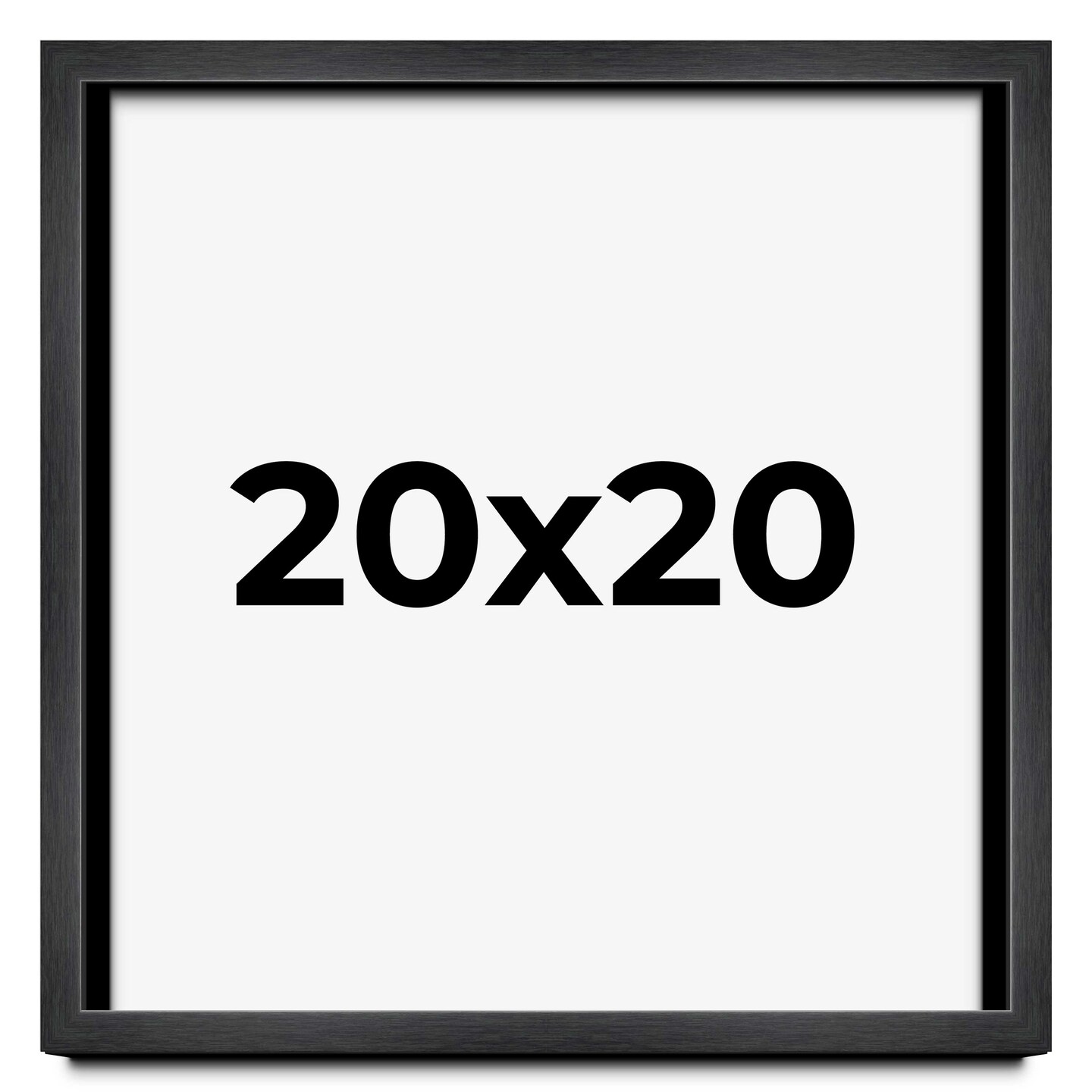 Square Shadow Box 3/4" Depth Grey Picture Frame - UV Acrylic, Backing, Hanging Hardware