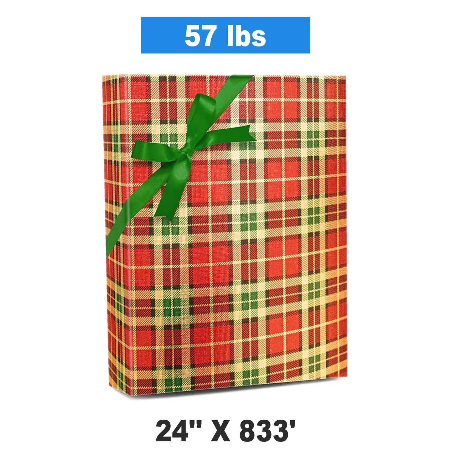 Plaid Christmas Wrapping Paper Rich Plaid 24 &#x27;&#x27; &#xD7; 833 &#x27;