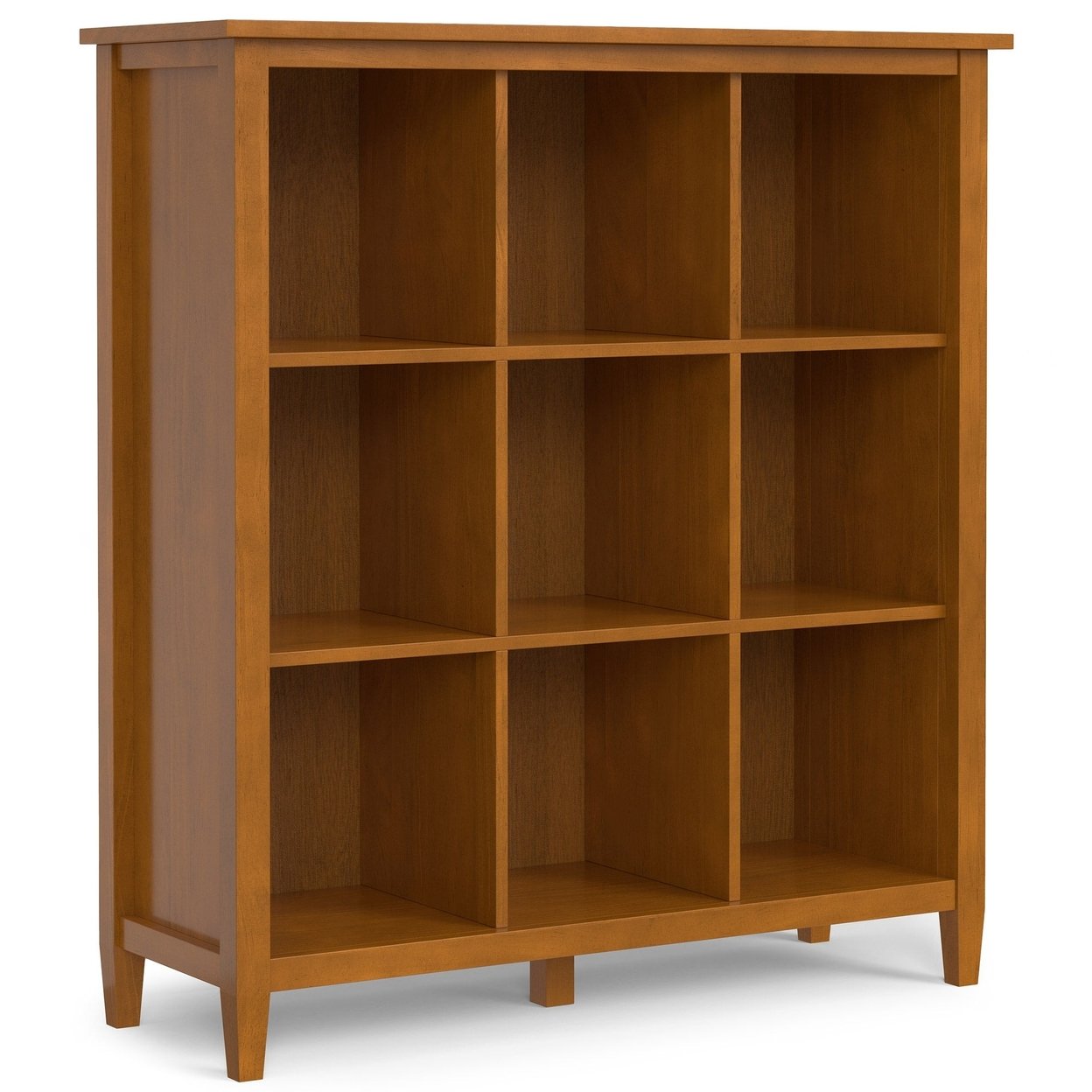 Warm Shaker 9 Cube Storage Unit Solid Wood Light Golden Brown 15.8&#x22;D X 44&#x22;W X 48&#x22;H