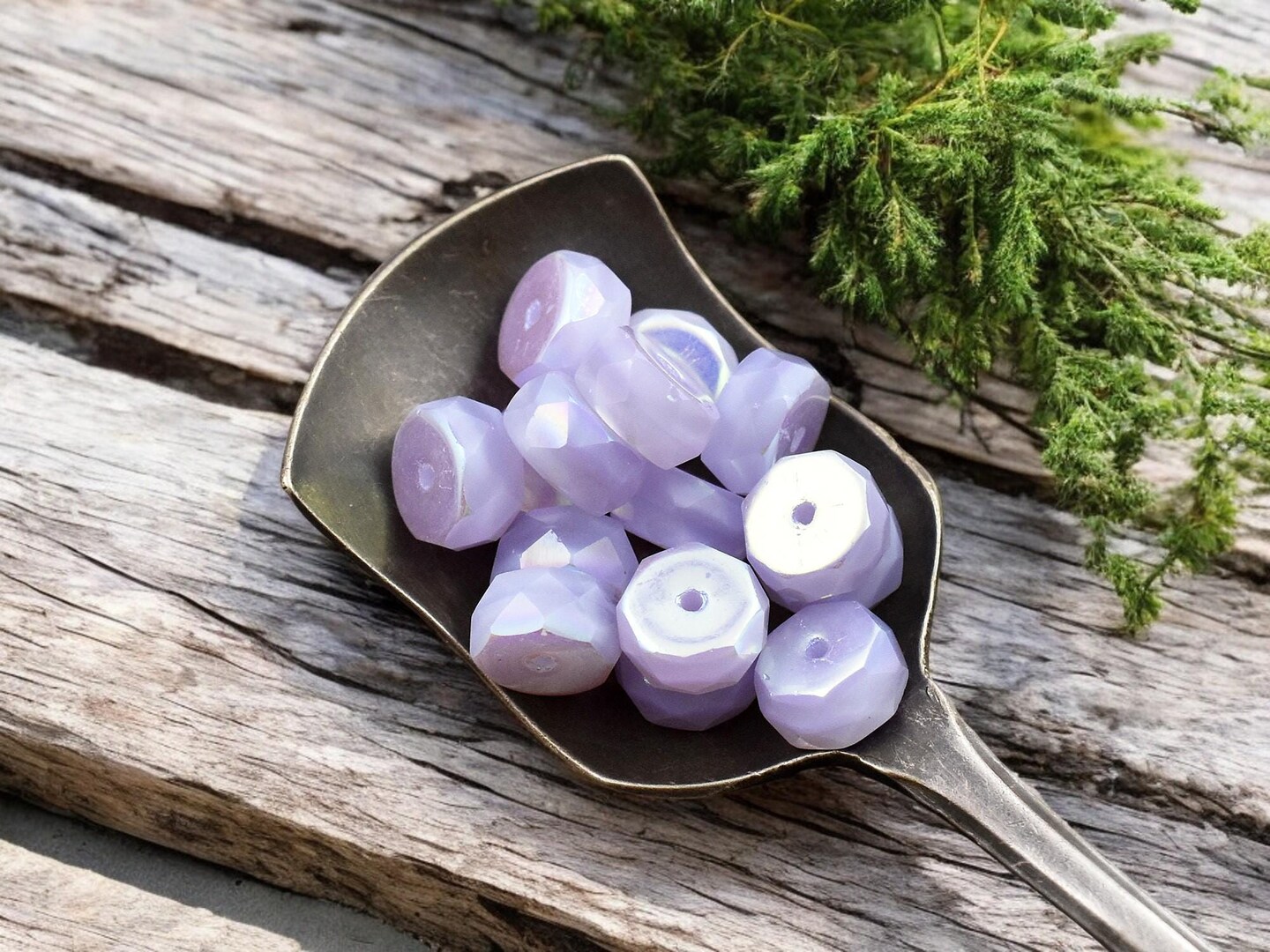 *15* 4x6mm Thistle Silk AB Fire Polished Rondelle Heishi Beads