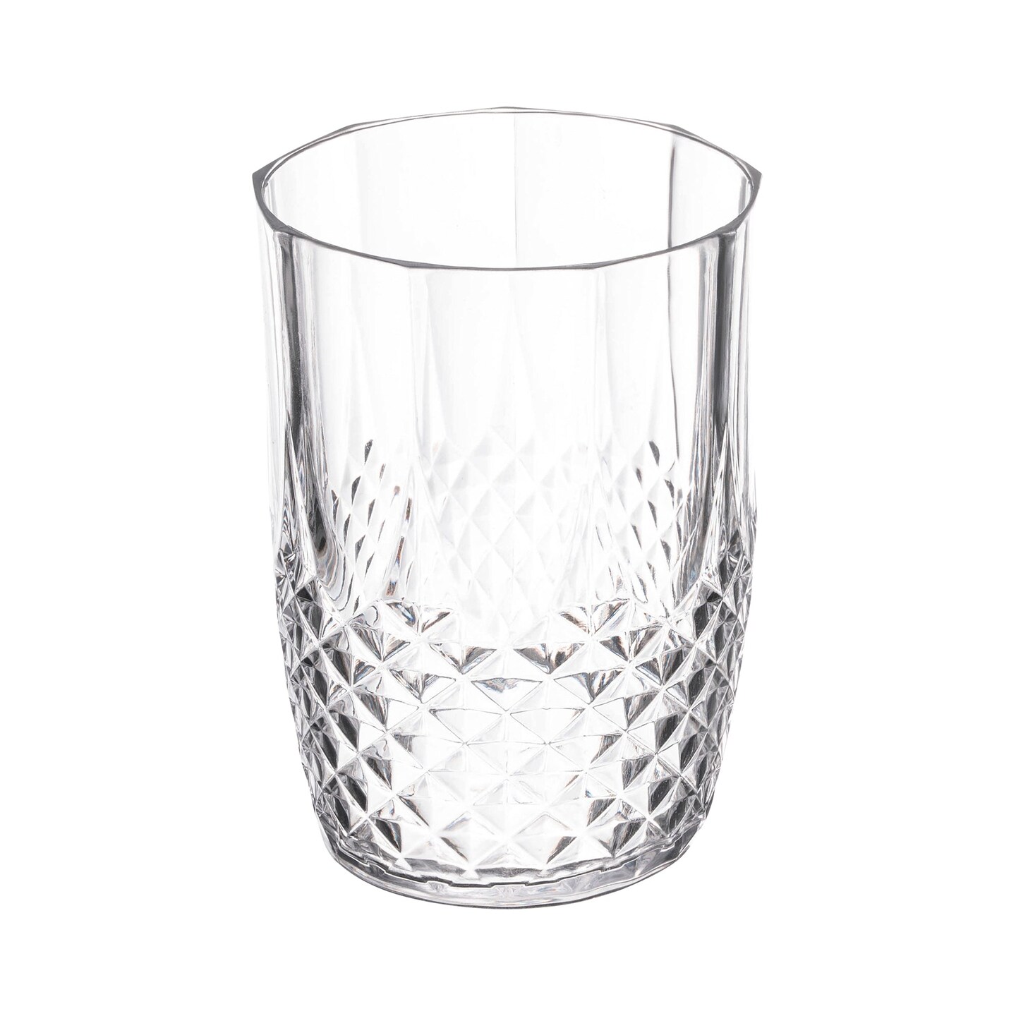 Clear Stripe Round Disposable Plastic Tumblers - 16 oz. (48 Tumblers)