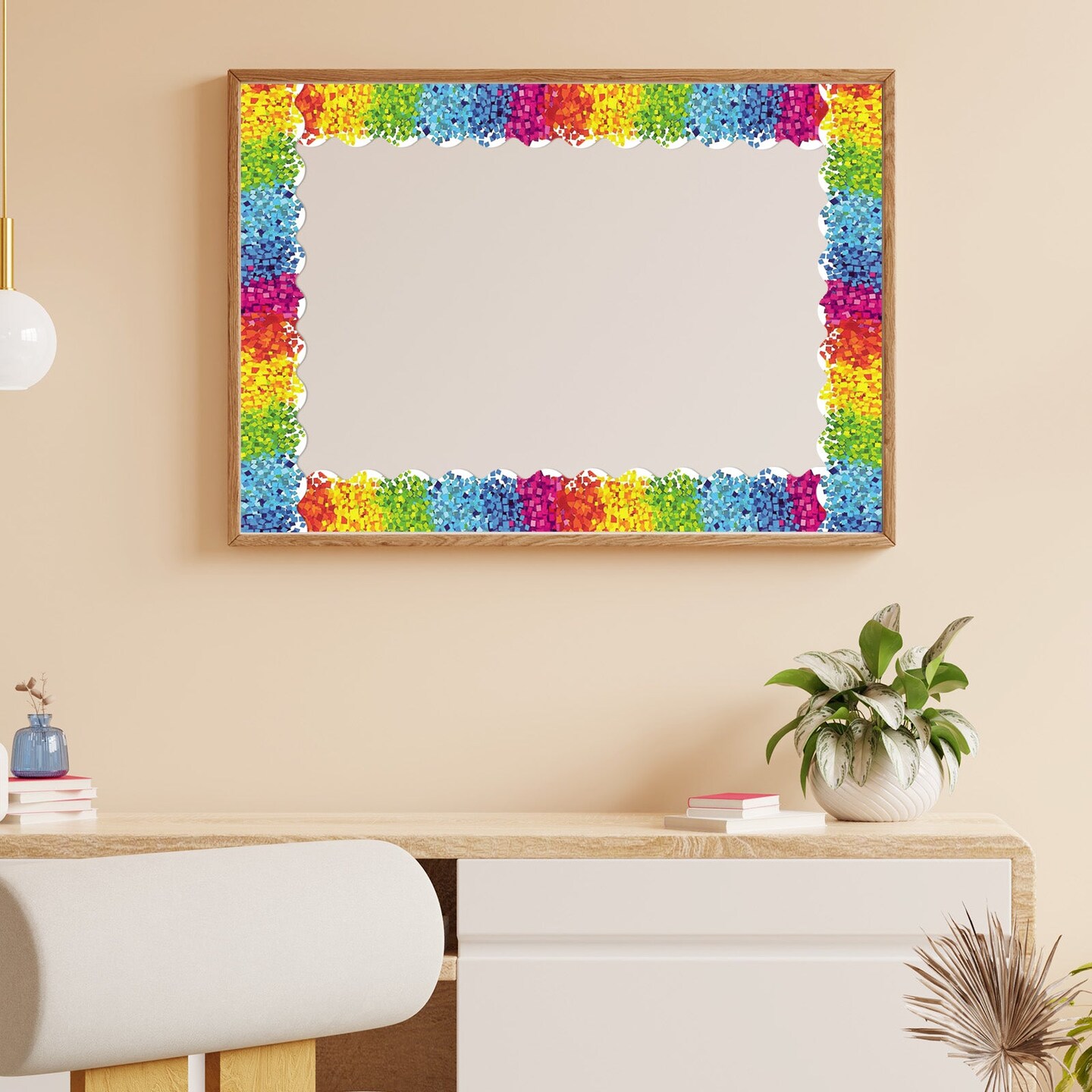 Wrapables 60 Feet Bulletin Board Borders, Adhesive Decorative Trim Stickers, Confetti