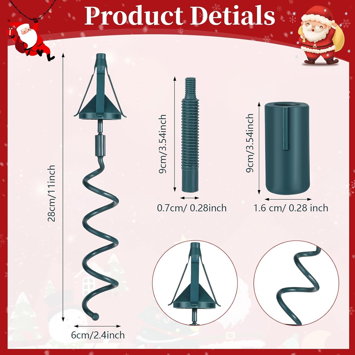 Christmas Tree Topper Holder - Twist-on Holiday Universal Tree Topper Stabilizer Heavy Duty Plastic Tree Topper Xmas Tree Stabilizer for Stabilizing Tree top Ornaments Fits Most Basic Types