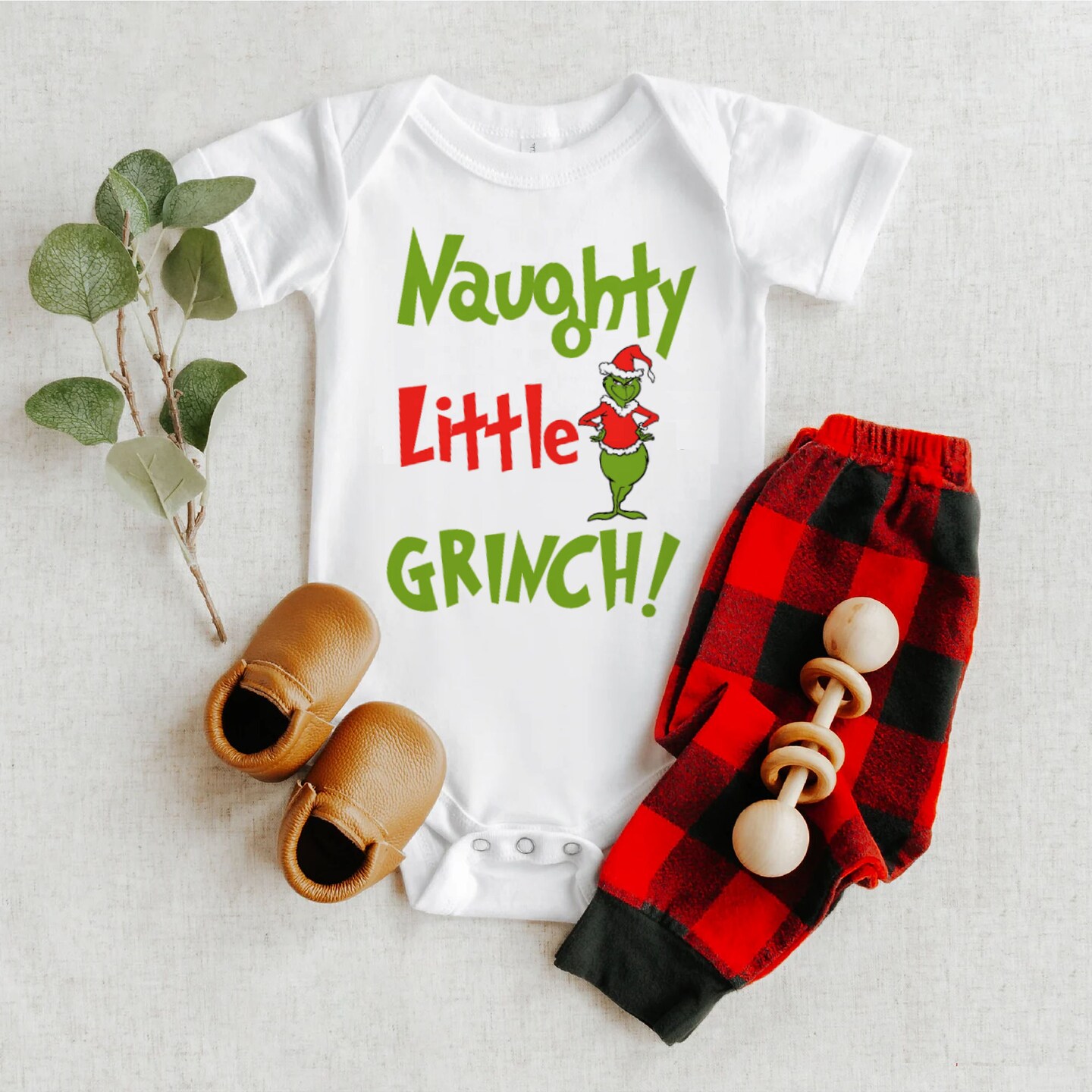 Naughty Little Grinch Onesie The Grinch Baby Onesie Christmas Onesie  White Cotton Onesie Long Sleeve and Short Sleeve MakerPlace by Michaels