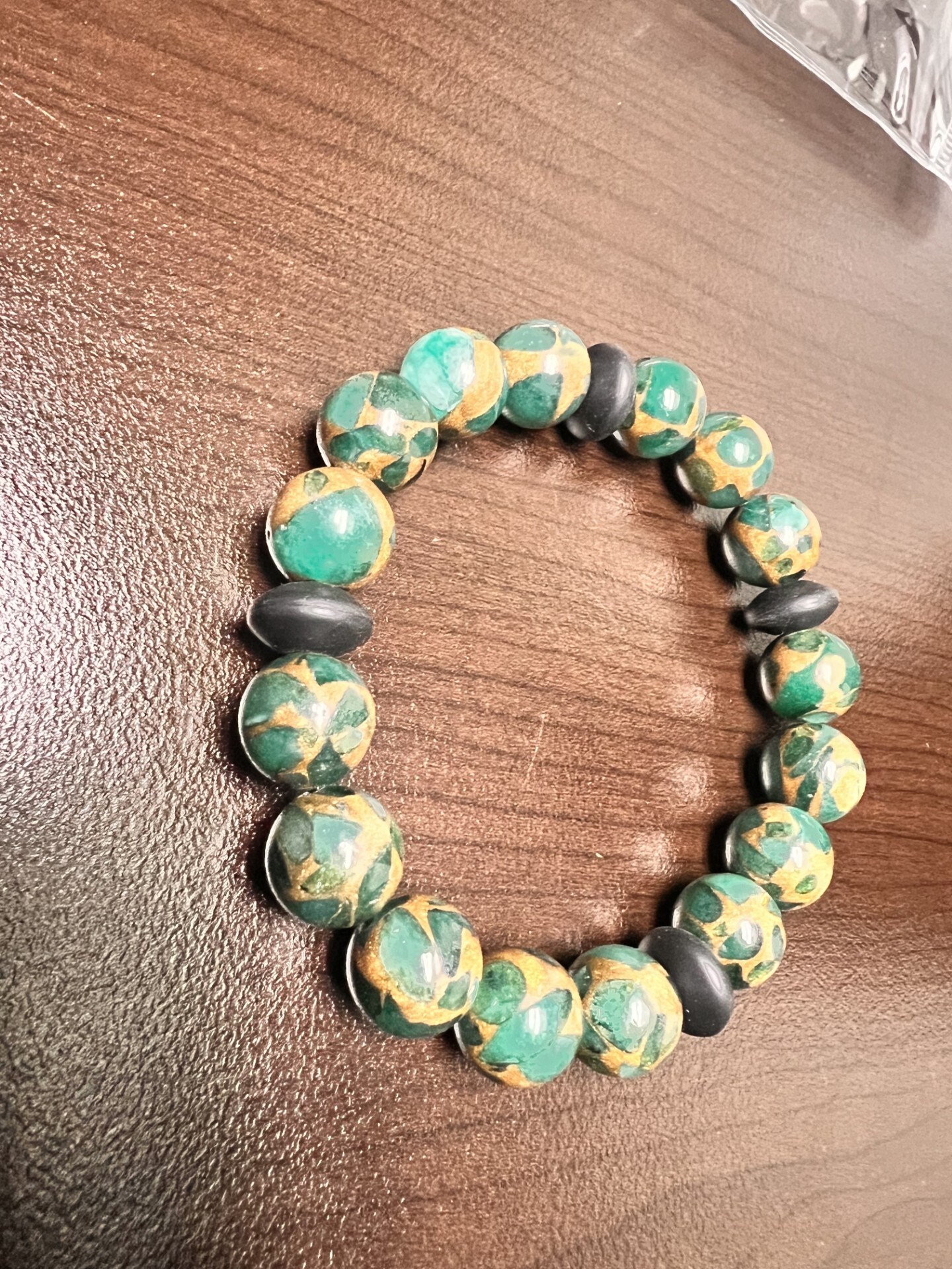 Green and Goldish Brown Beaded Bracelet!
