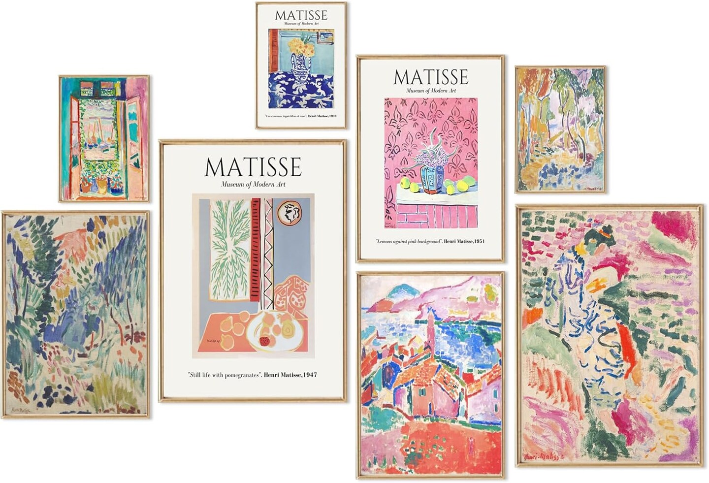 Matisse Wall Art Prints, Matisse Eclectic Wall Decor, Henri Matisse Exhibition Posters for Room Aesthetic, Minimalist Abstract Vintage Gallery Canvas Paintings, Maximalist Eclectic Home Decor