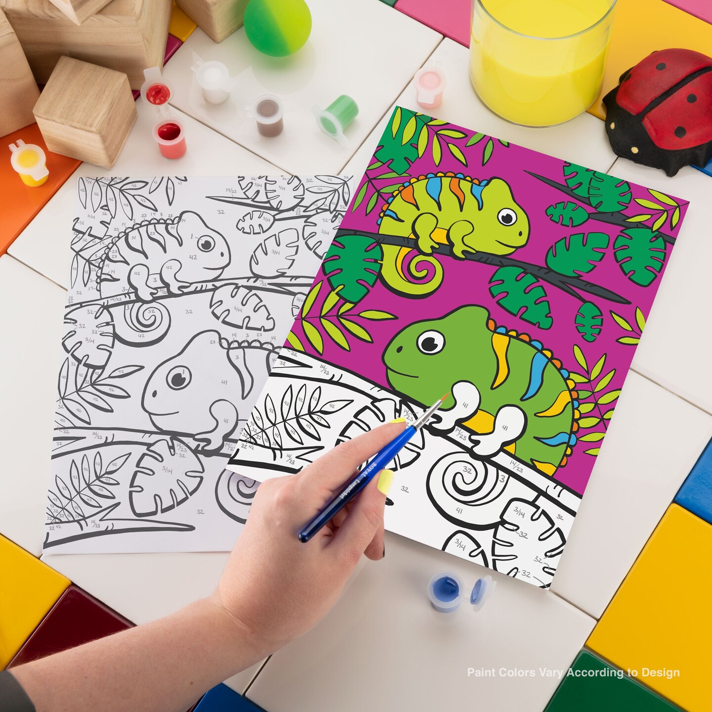 MFP19 | Painting by numbers&#x2122; Children&#x27;s 10pc 8.75&#x22; x 11.75&#x22; Chameleons Painting Project