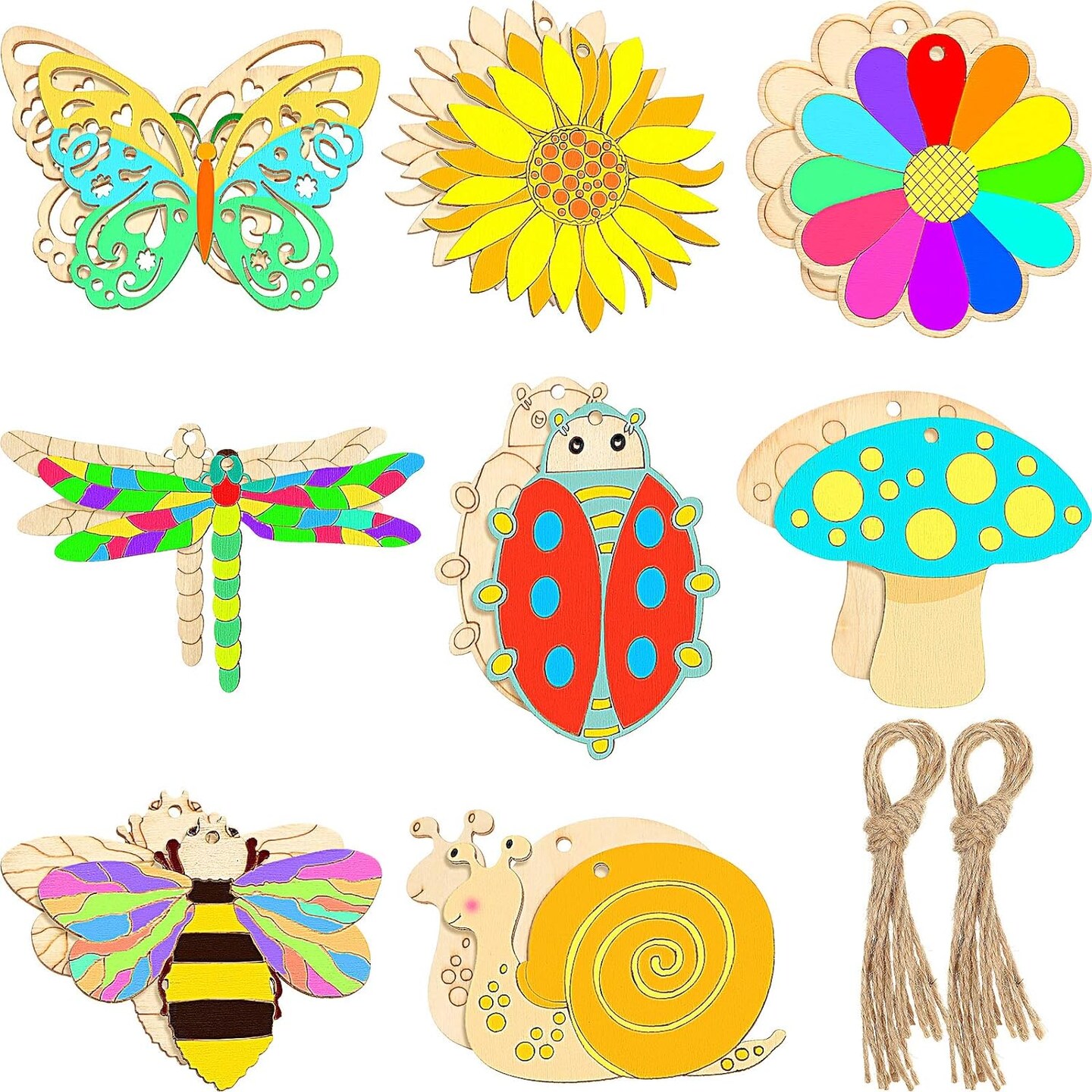 80 Pieces Unfinished Wooden Cutouts