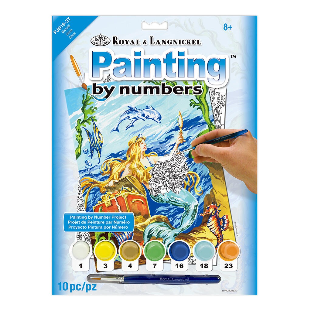 PJS19 | Painting by numbers™ 10pc 8.75" x 11.375" Mermaid Painting Project