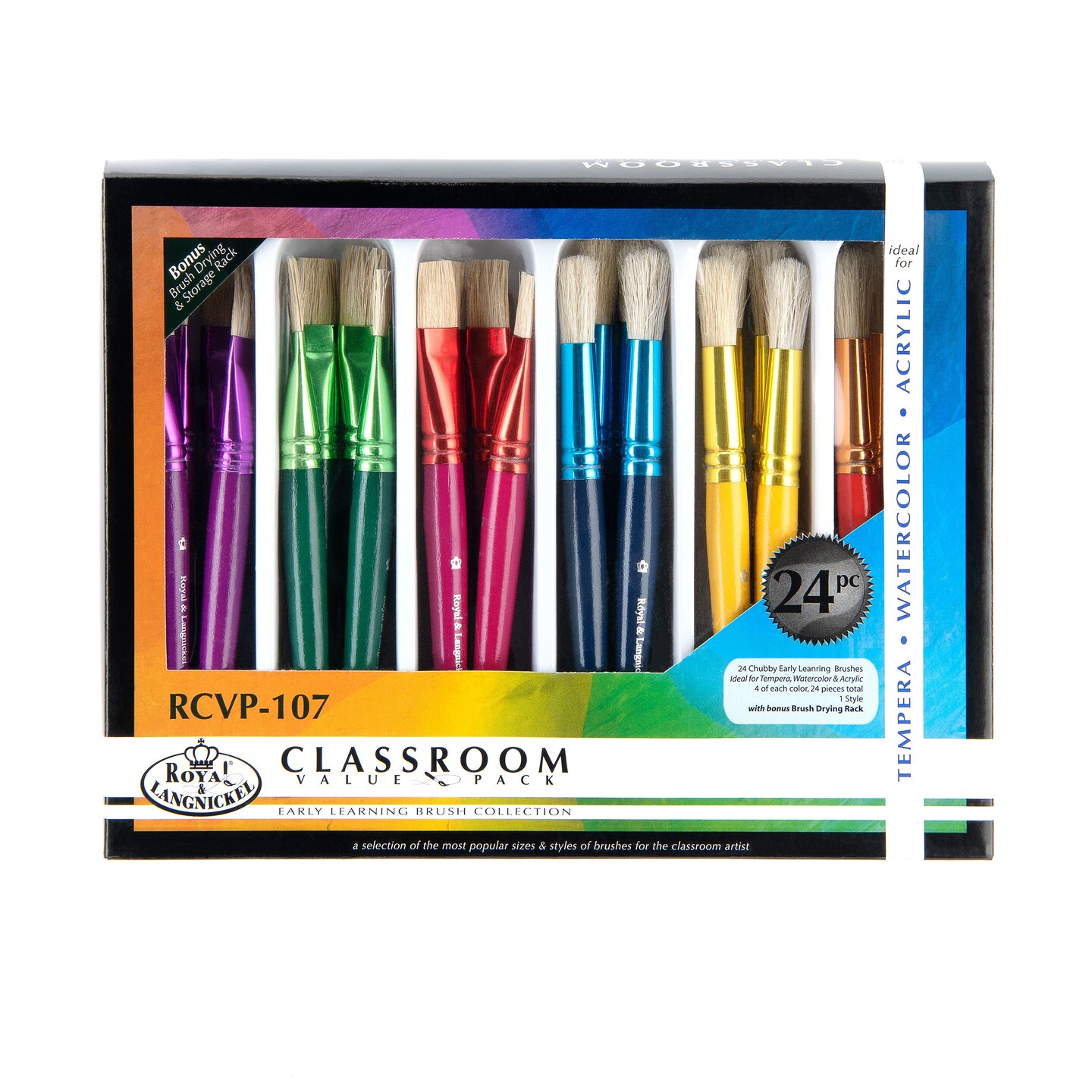 RCVP-107 | 24pc Chubby Early Learning Brush Classroom Value Pack