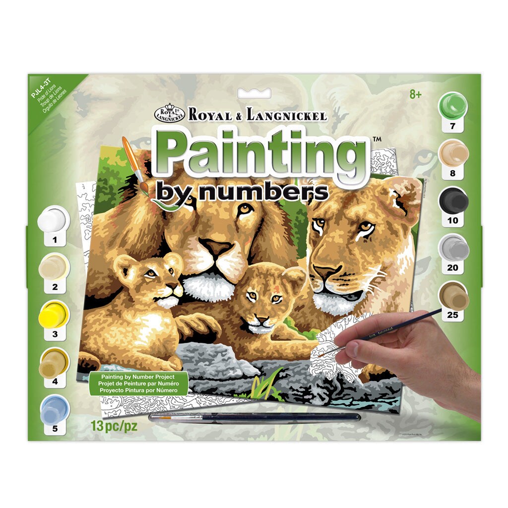 PJL4 | Painting by numbers&#x2122; 13pc 11.25&#x22; x 15.375&#x22; Pride of Lions Painting Project