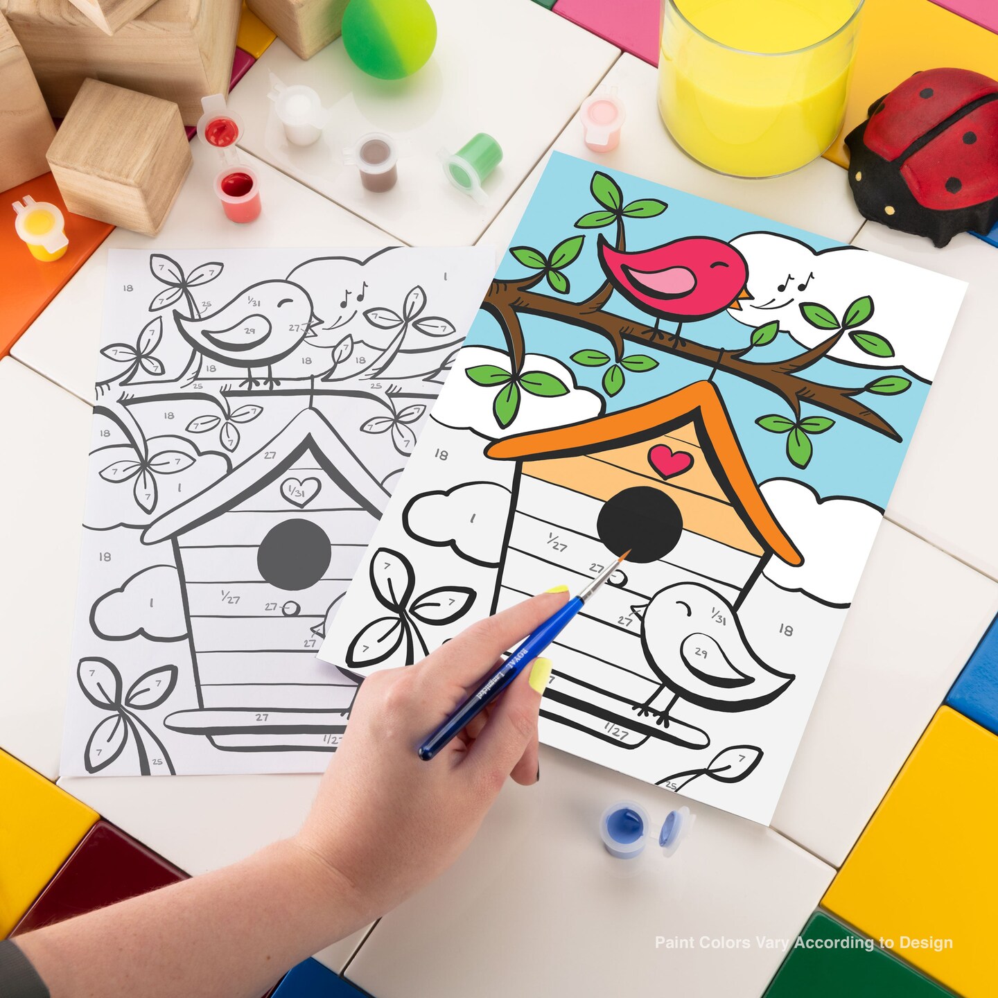 MFP17 | Painting by numbers&#x2122; Children&#x27;s 10pc 8.75&#x22; x 11.75&#x22; Singing Birds Painting Project