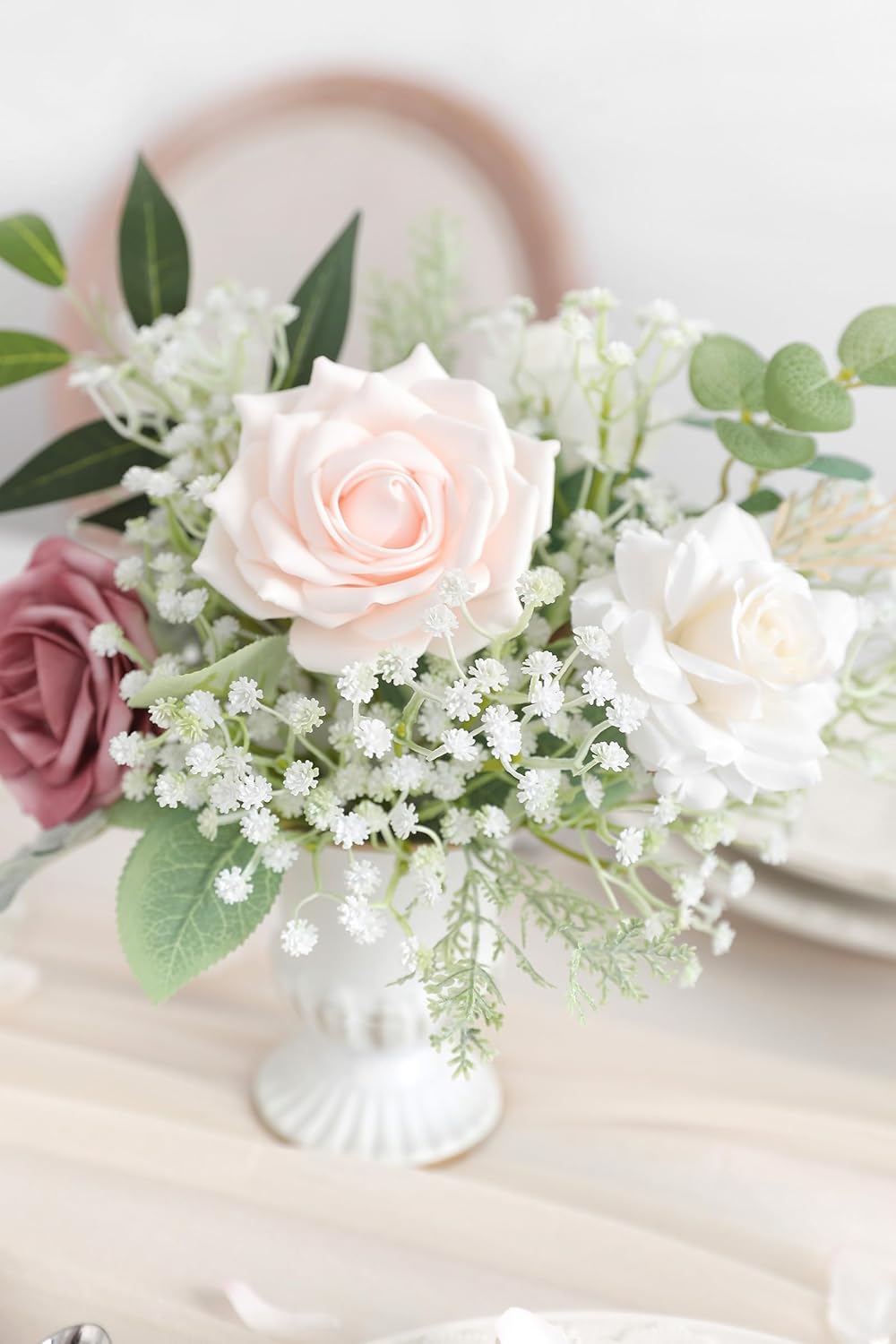 Babys Breath Artificial Flowers,30 Pcs White Gypsophila Greenery Sprays,Real Touch Flowers for Wedding Bouquets Centerpieces Floral Arrangements and Decorations