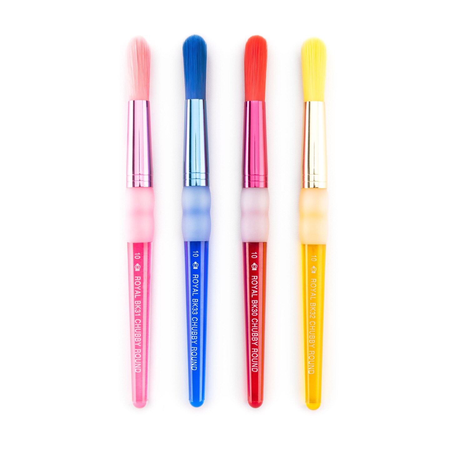 BK688 | Big Kid&#x27;s Choice&#x2122; Lil&#x27; Grippers&#x2122; 4pc Nylon Chubby Round Brush Set