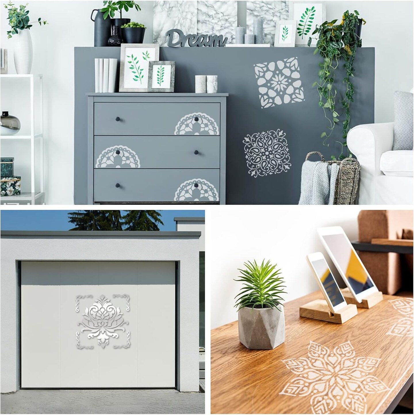 16-Piece Reusable Mandala Stencil Set (6 x 6 Inch) – Mandala Dot Painting Templates for DIY Crafts, Scrapbooking, Wall Art & Holiday Decor