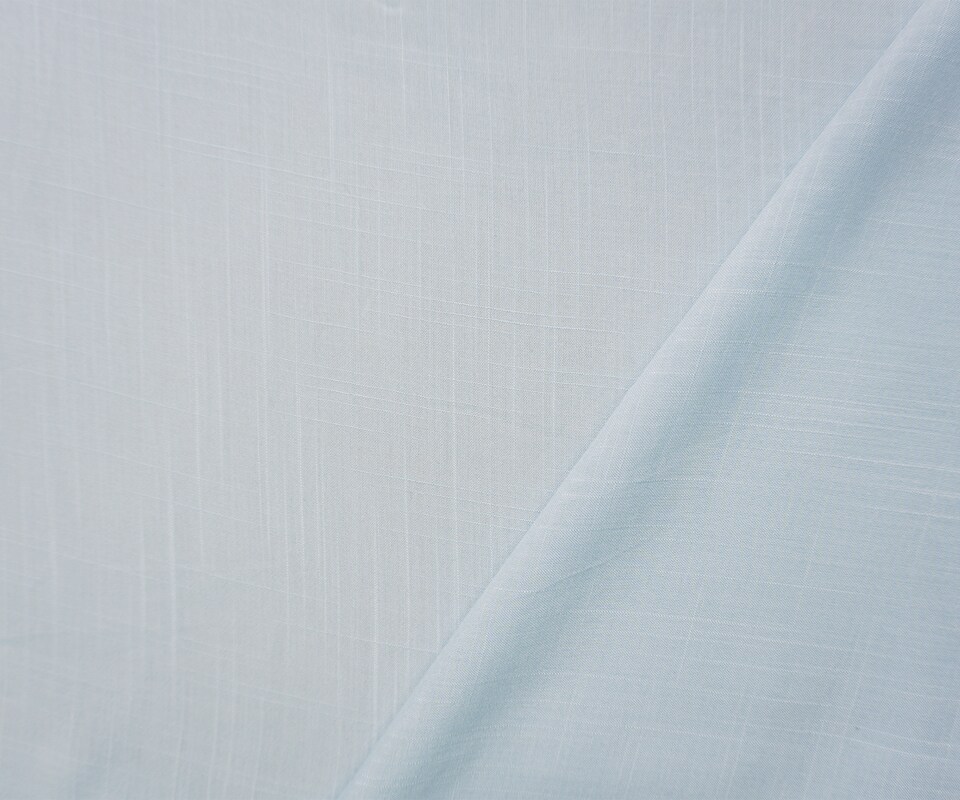 Light Blue Rayon Solid Cross Hatch Linen-Look Challis Woven Fabric By the Yard