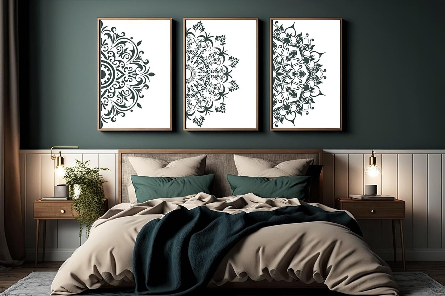 5-Pack Large Mandala Stencils – Half Mandala & Breathe Zen Reusable PET Painting Templates for DIY Crafts on Walls, Wood, Fabric, Rocks & Home Decor