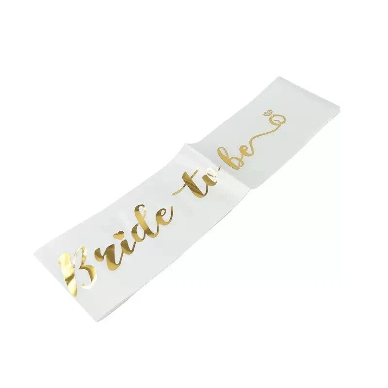 Bride To Be Satin Sash in Shining Gold Wedding Shower Party Accessory