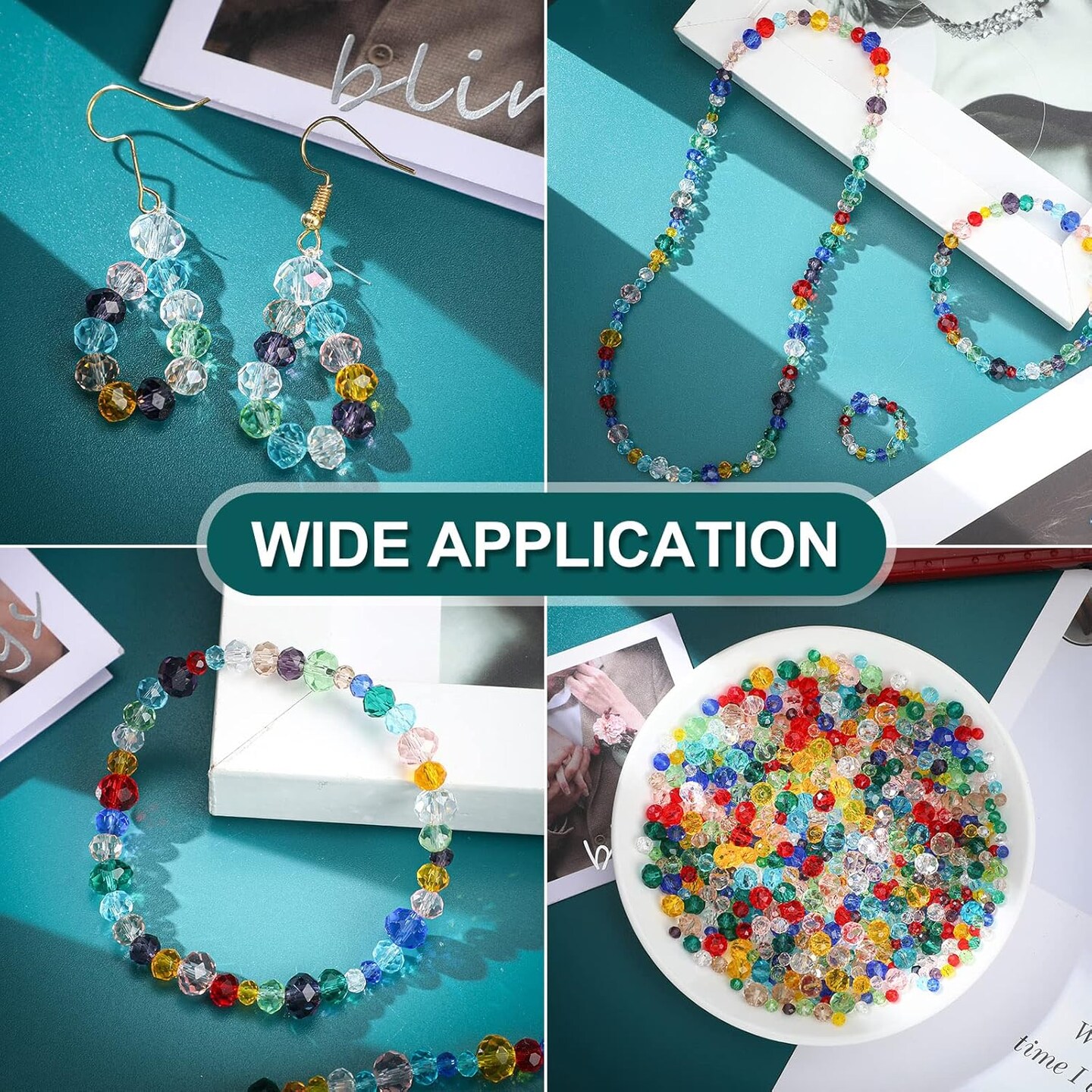 1000 Pcs Glass Beads Bulk Assorted Crystal Beads