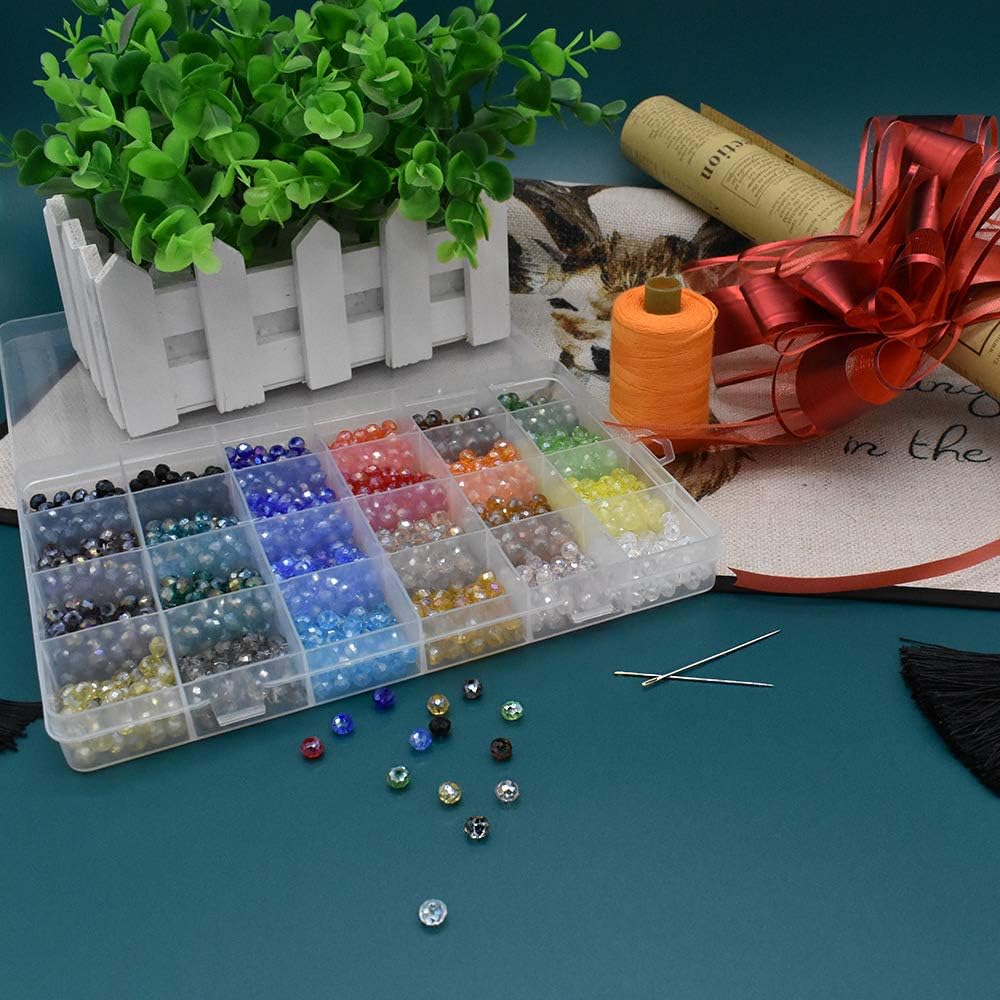 1200Pcs 6mm Briolette Crystal Glass Faceted AB Beads Glass Beads Spacer Beads Faceted