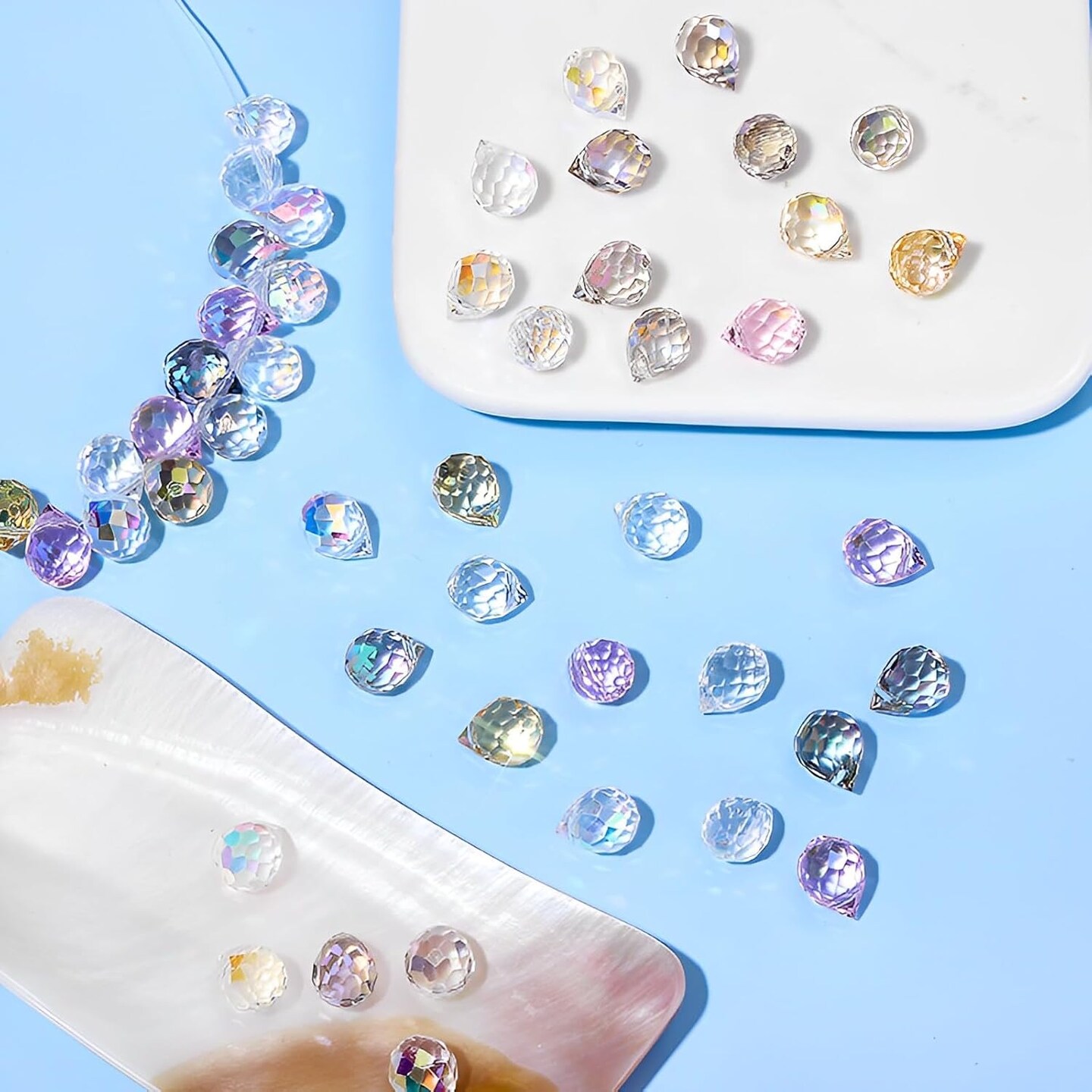 50pcs Glass Beads - Assorted Crystal Beads