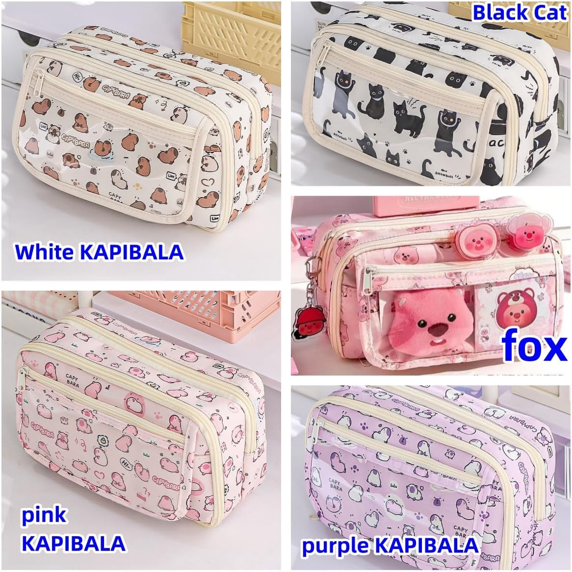 Pencil Case Pouch Cartoon Pen Box Holder Organizer