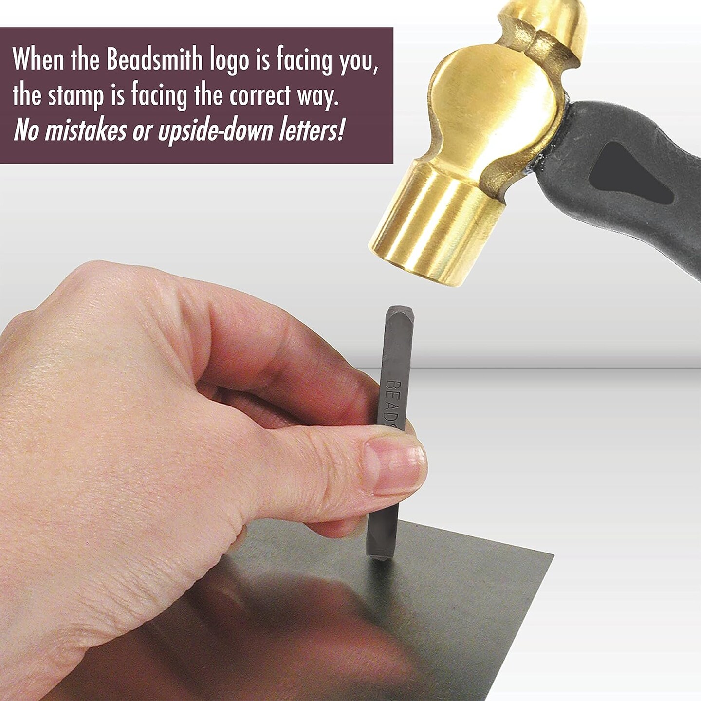 The Beadsmith Steel Alphabet Stamps - Metal Elements - Uppercase Gothic Font - A-Z Letters Plus “&” Symbol - Storage Case Included - Used for Stamping & Personalizing Soft Metals