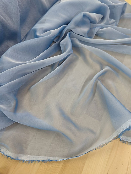 1 Yard Light Blue Two-Tone Chiffon Fabric 58/59&#x22; Wide Sheer Lightweight Polyester with Subtle Shimmer