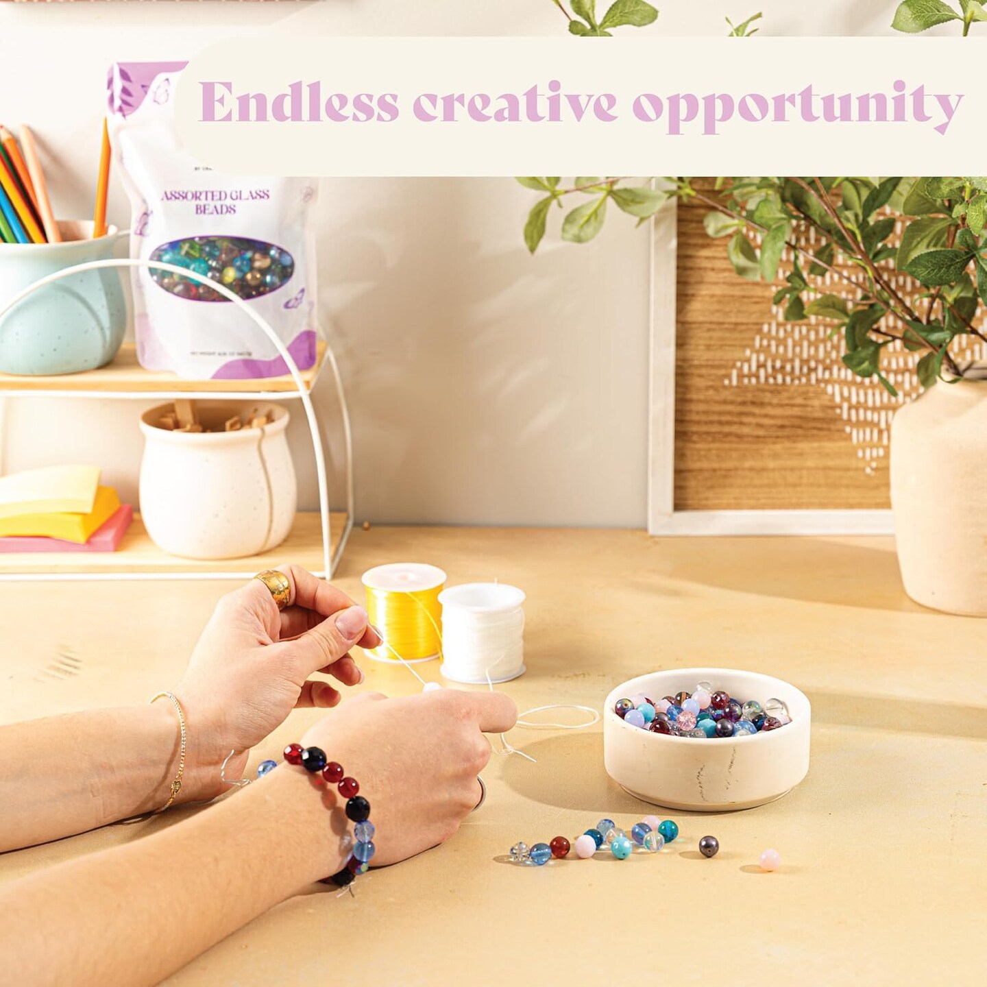 One Pound Assorted Glass Beads for Jewelry Making, DIY Lamp Work, Arts and Crafts, and Decorative Hobby Artistry, Colorful Crystal Assortment Bulk Mix, 4-18mm (Mixed Colors) (1)