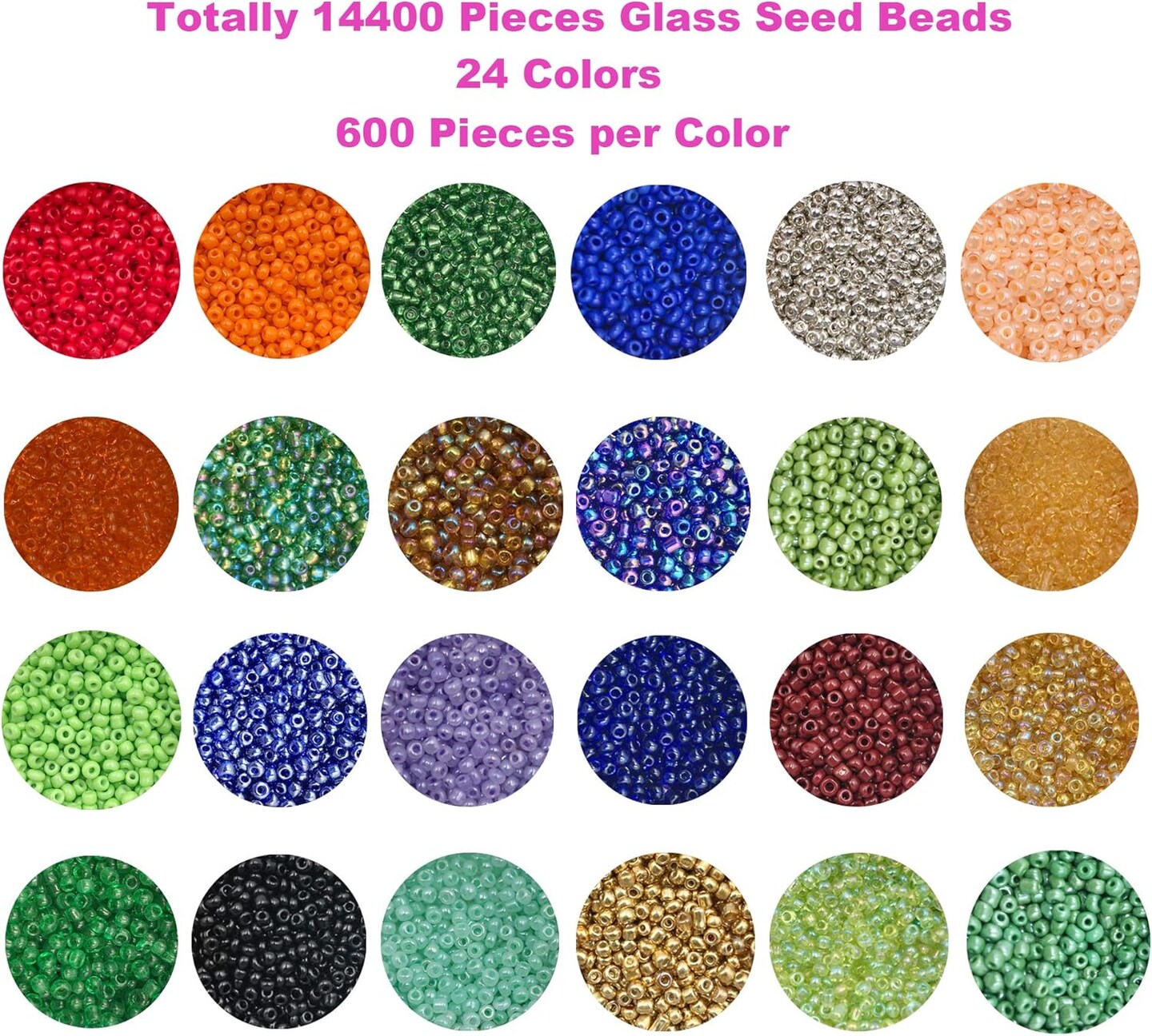 14400pcs Glass Seed Beads Small Craft Beads
