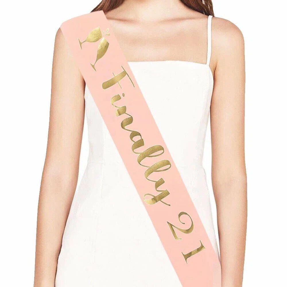 Finally 21 Satin Sash Birthday & Legal Drinking Age Celebration Accessory